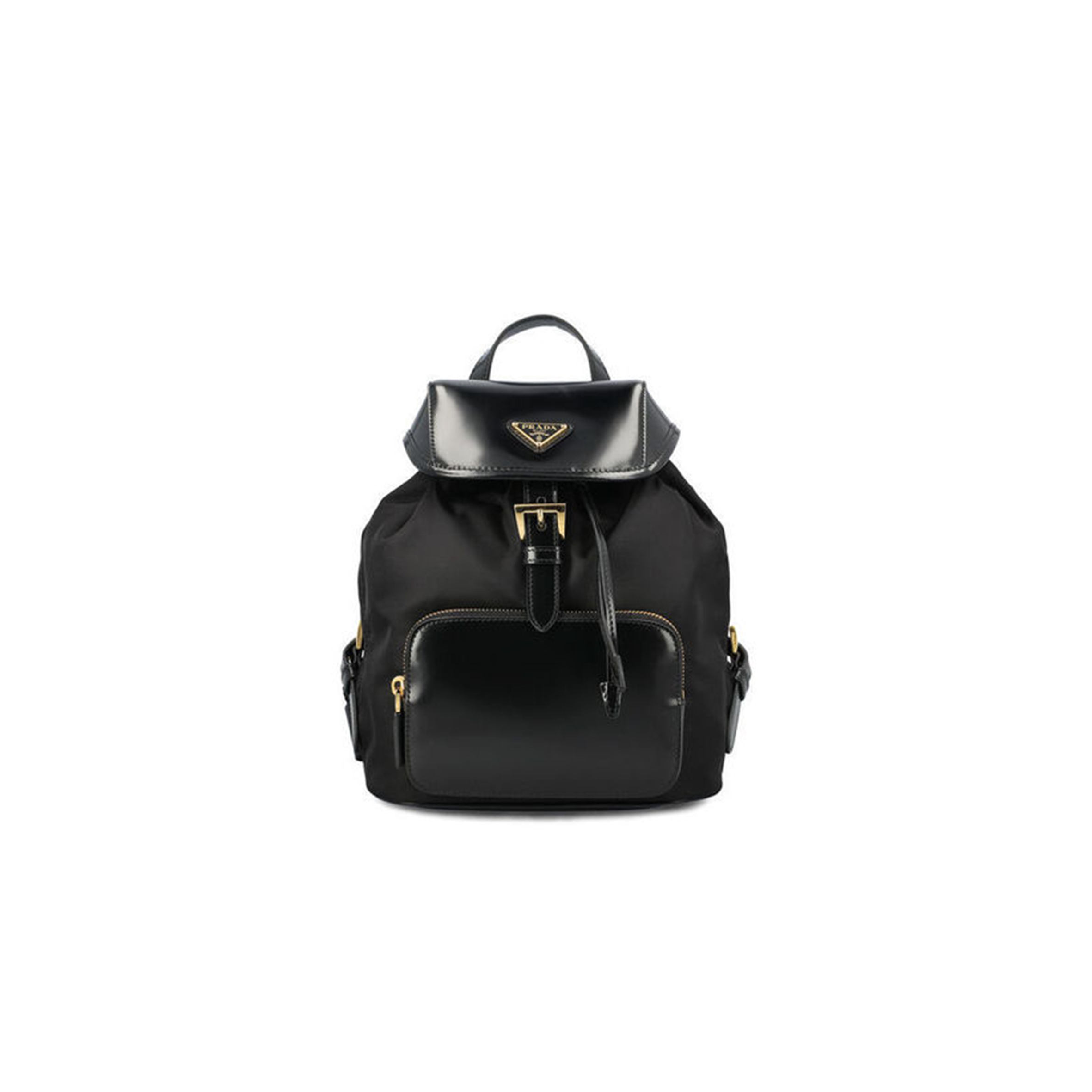 Pra*a medium re-nylon and brushed leather backpack black 1bz074 (25*20.5*11.5cm)